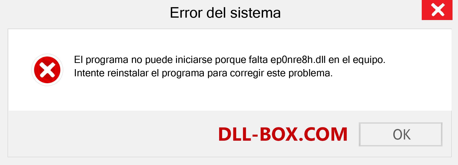 ¿Falta el archivo ep0nre8h.dll ?. Descargar para Windows 7, 8, 10 - Corregir ep0nre8h dll Missing Error en Windows, fotos, imágenes